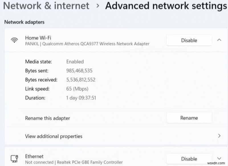 วิธีเปลี่ยนชื่อ Network Adapter บน Windows 11