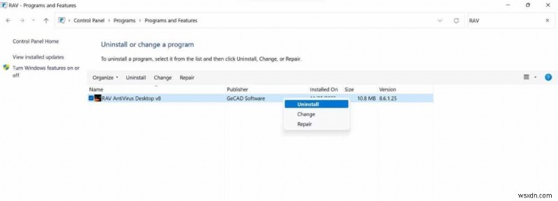 วิธีถอนการติดตั้ง RAV Antivirus บนพีซีของคุณ?