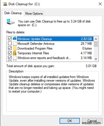 วิธีแก้ไขข้อผิดพลาด “เนื้อที่ดิสก์ไม่เพียงพอสำหรับการอัปเดต Windows 10”