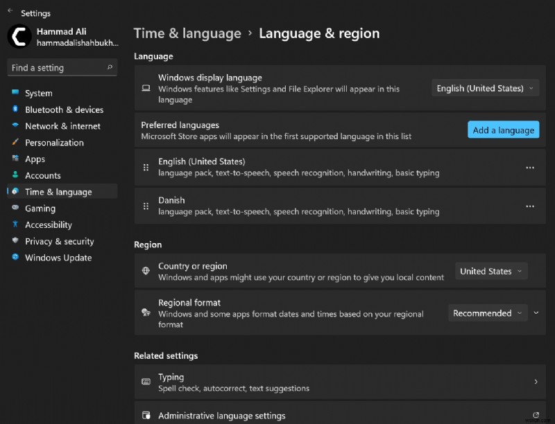 วิธีเปลี่ยนภาษาที่แสดงบน Windows 11?