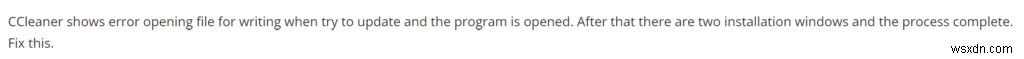 เกิดข้อผิดพลาดในการเปิดไฟล์สำหรับเขียน CCleaner บน Windows 11