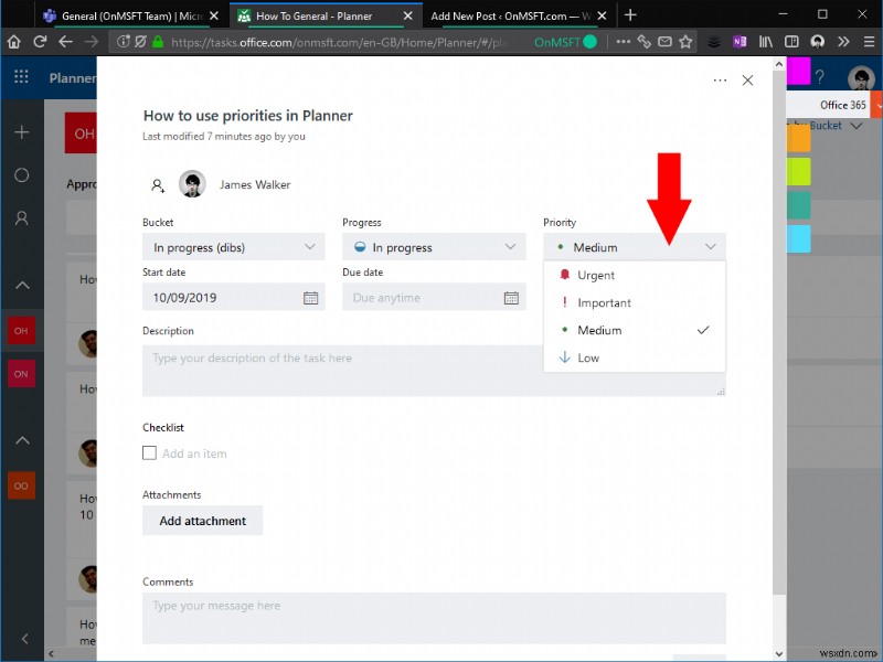 วิธีใช้ลำดับความสำคัญใน Microsoft Planner