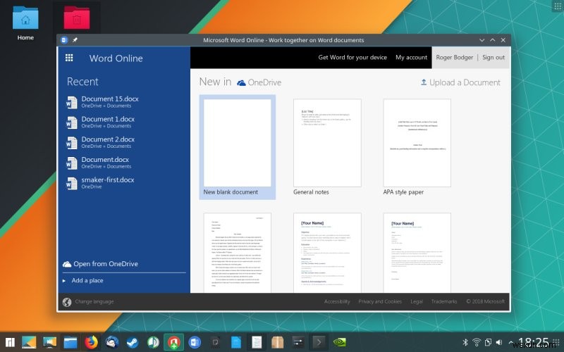 Manjaro + Microsoft Office Online - ใช่ มาเลย