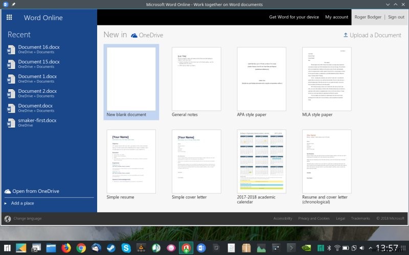 Manjaro + Microsoft Office Online - ใช่ มาเลย