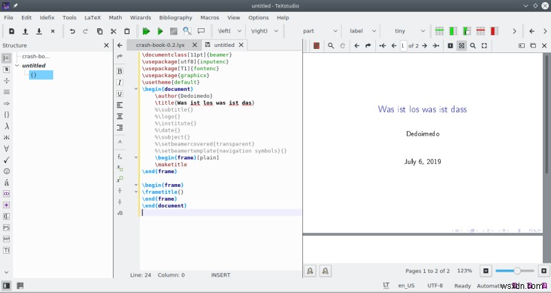 TeXstudio - ฟรอนต์เอนด์ LaTeX ที่สบายแต่เนิร์ด