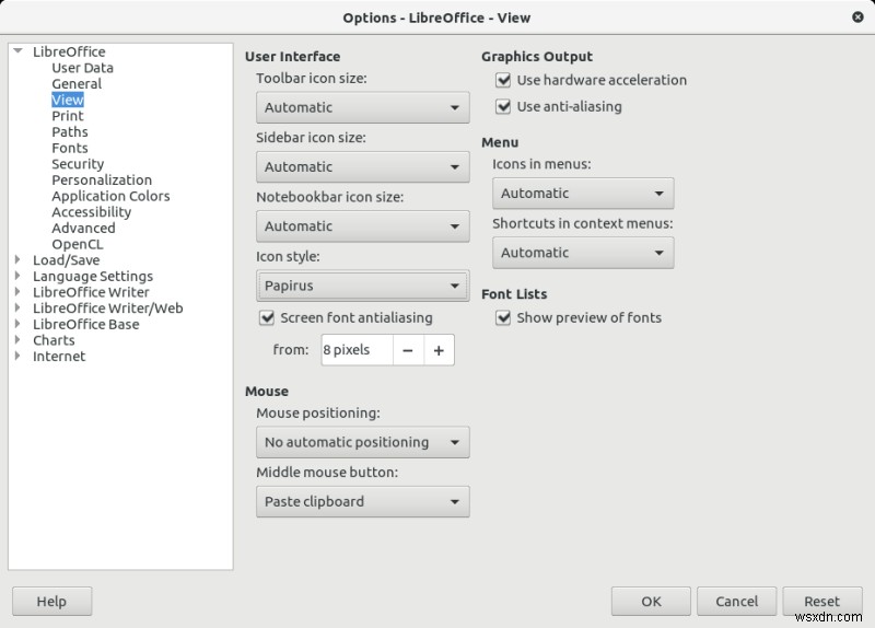 วิธีติดตั้งชุดไอคอน LibreOffice ใหม่