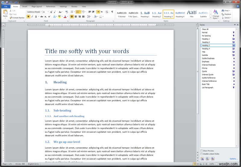 Microsoft Word &รายการลำดับเลข