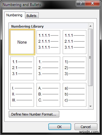 Microsoft Word &รายการลำดับเลข