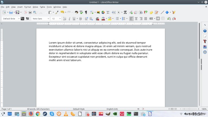 ปรับปรุงแบบอักษรอินเทอร์เฟซ LibreOffice ใน KDE