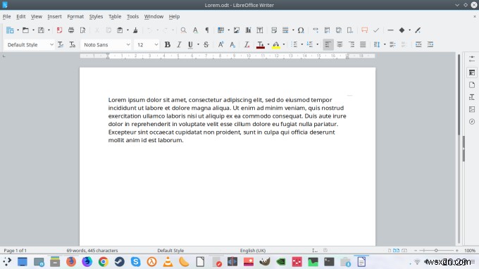 ปรับปรุงแบบอักษรอินเทอร์เฟซ LibreOffice ใน KDE