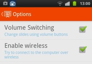 การควบคุมระยะไกล LibreOffice Impress ผ่าน Android