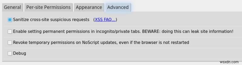 วิธีกำหนดค่า Noscript สำหรับผู้ใช้ทั่วไป