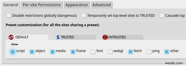 Noscript รักษาช่องโหว่แบบอักษร