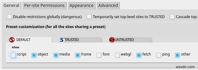 Noscript รักษาช่องโหว่แบบอักษร