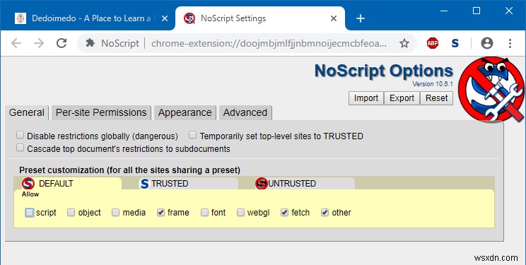 Chrome &Noscript - มาถึงแล้ว