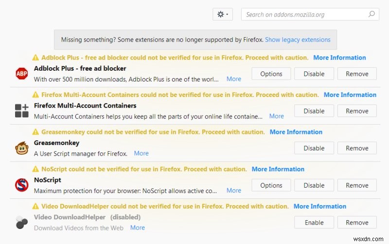 Firefox ปิดใช้งานส่วนเสริมทั้งหมด - ปัญหาและแนวทางแก้ไข