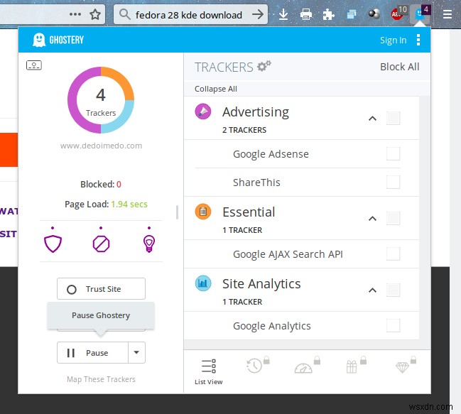 Ghostery - สายตาของผู้ติดตามจับจ้องมาที่คุณ