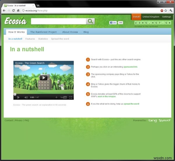 Ecosia - เครื่องมือค้นหาสีเขียว