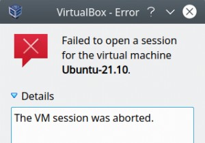 ข้อผิดพลาด VirtualBox &NS_ERROR_FAILURE
