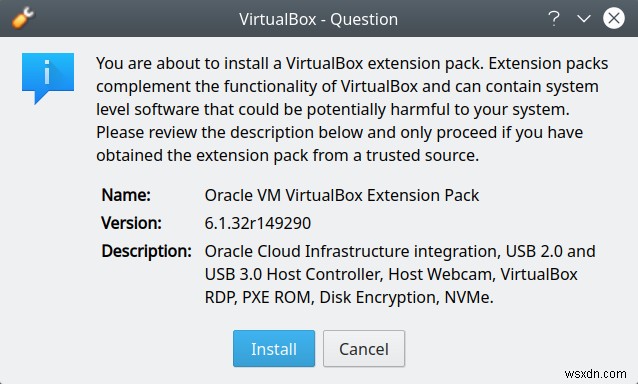 ข้อผิดพลาด VirtualBox &NS_ERROR_FAILURE
