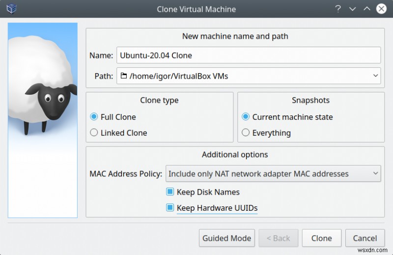 วิธีรวมสแนปชอตใน VirtualBox และประหยัดพื้นที่ดิสก์