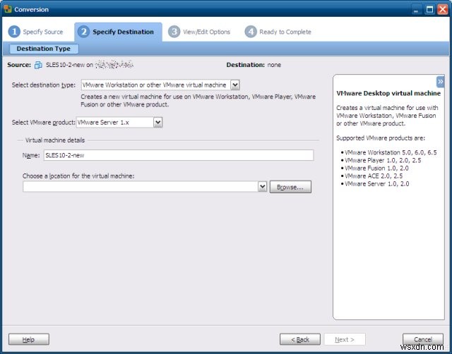 แปลงเครื่องเสมือนด้วย VMware Converter