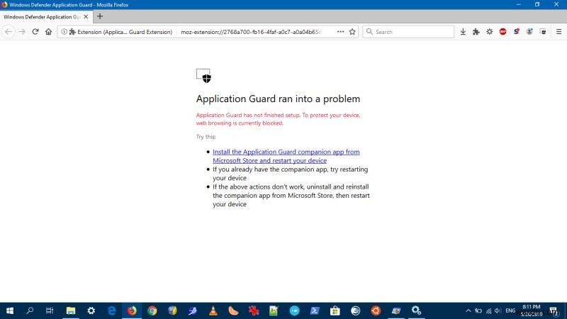 ฉันต้องการลองใช้ Windows Defender Application Guard