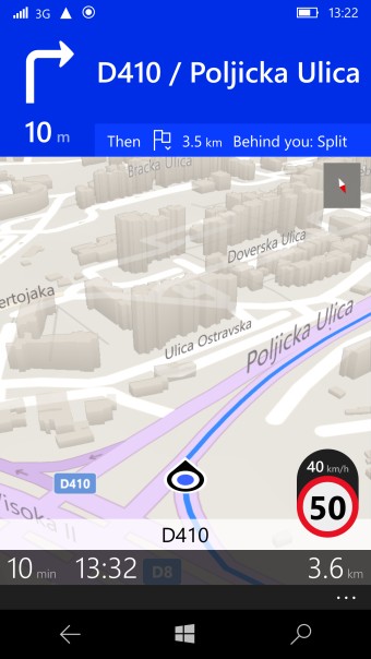 การนำทาง Windows Phone - การทดสอบบนท้องถนน