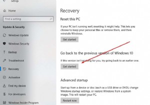 วิธีย้อนกลับหรือถอนการติดตั้ง windows 10 รุ่น 20H2