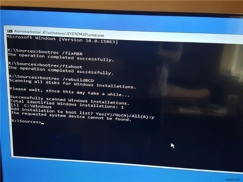 แก้ไขแล้ว:ข้อผิดพลาด BCD รหัส 0xc000000f เมื่อบูตเครื่อง Windows 10
