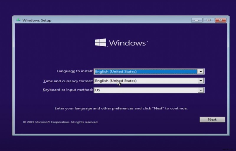 ล้างการติดตั้ง windows 10 2022 อัปเดตเวอร์ชัน 22H2 จาก USB