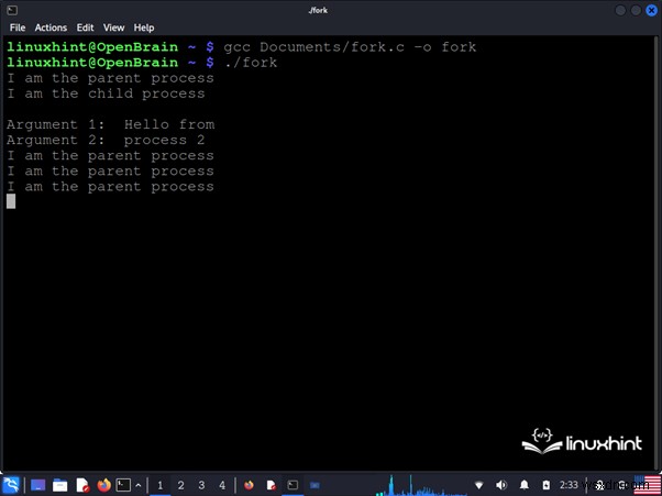 การเรียนรู้ fork() และ exec() ใน C:อธิบายการสร้างและเปลี่ยนกระบวนการ 