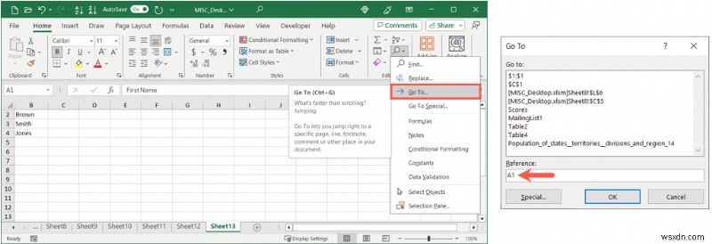 คืนค่าการมองเห็น:ยกเลิกการซ่อนคอลัมน์หรือแถวแรกใน Excel 