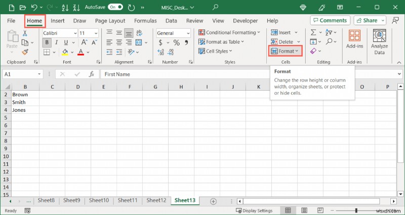 คืนค่าการมองเห็น:ยกเลิกการซ่อนคอลัมน์หรือแถวแรกใน Excel 