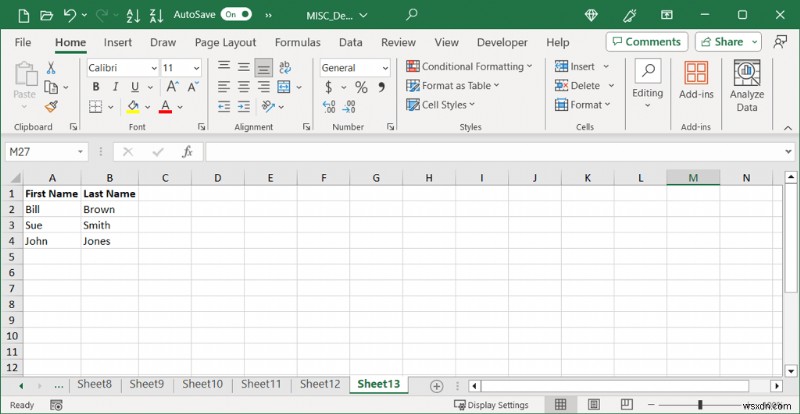 คืนค่าการมองเห็น:ยกเลิกการซ่อนคอลัมน์หรือแถวแรกใน Excel 
