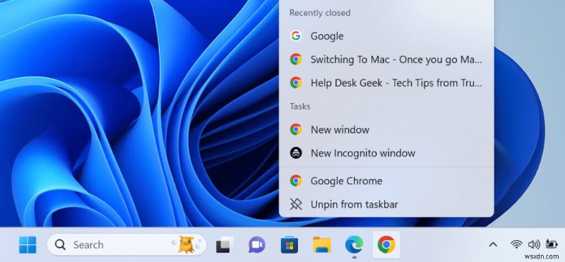 รายการข้ามหลักของ Windows 11:การปรับแต่งการมองเห็นรายการ 