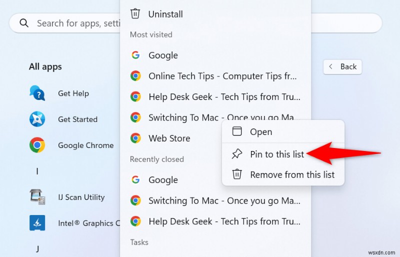 รายการข้ามหลักของ Windows 11:การปรับแต่งการมองเห็นรายการ 