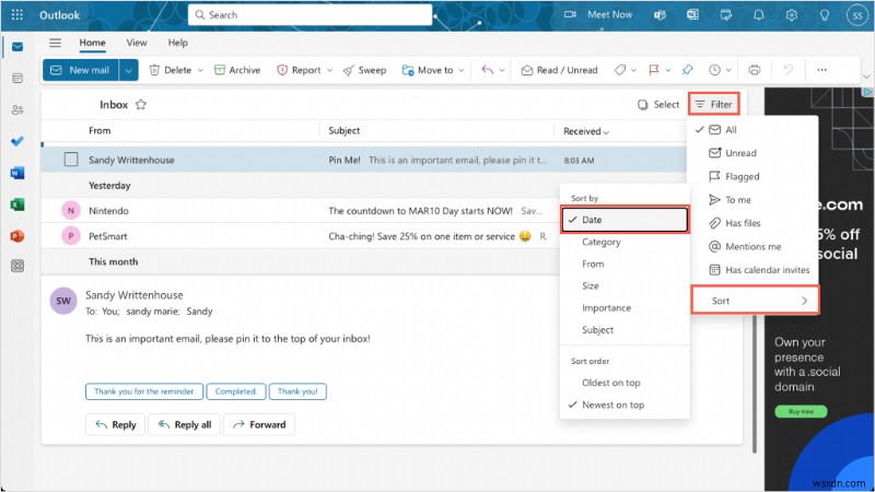 ปักหมุดอีเมลสำคัญใน Outlook ได้อย่างง่ายดาย:คำแนะนำทีละขั้นตอน 