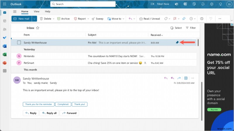 ปักหมุดอีเมลสำคัญใน Outlook ได้อย่างง่ายดาย:คำแนะนำทีละขั้นตอน 