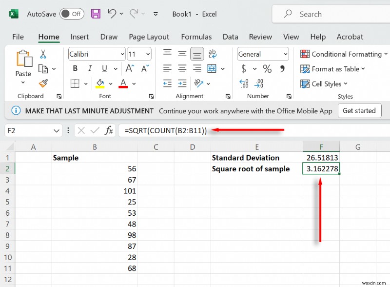 การเรียนรู้การคำนวณข้อผิดพลาดมาตรฐานใน Excel:คำแนะนำทีละขั้นตอน 