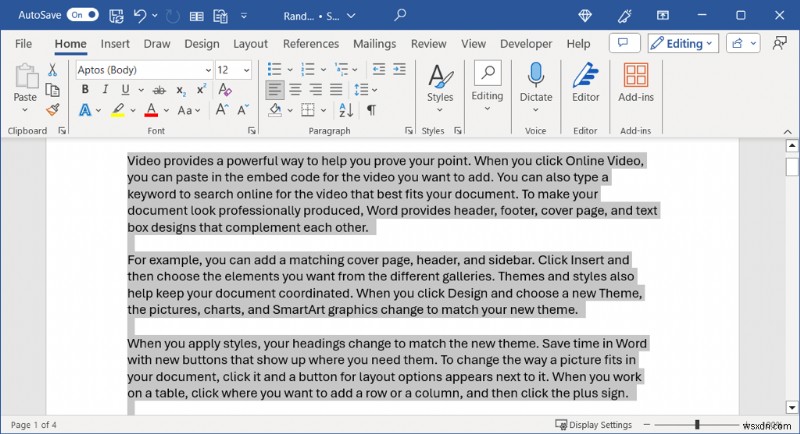 การเลือกข้อความหลักใน Word:คู่มือฉบับย่อในการเลือกทั้งหมดและการเลือกแบบกำหนดเอง 