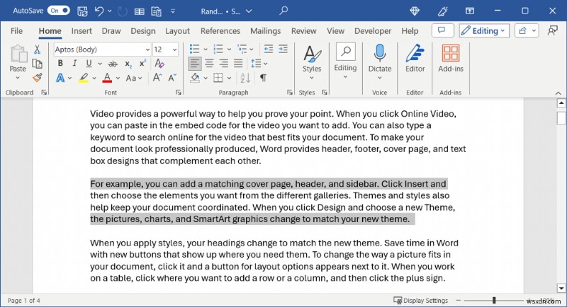 การเลือกข้อความหลักใน Word:คู่มือฉบับย่อในการเลือกทั้งหมดและการเลือกแบบกำหนดเอง 