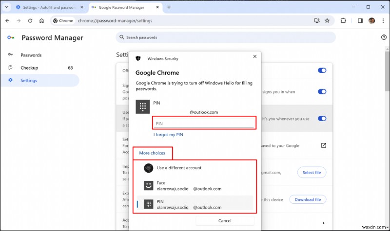 ปิดใช้งานการรับรองความถูกต้องของ Windows Hello ใน Chrome เพื่อหยุดการแจ้ง PIN ซ้ำ ๆ 