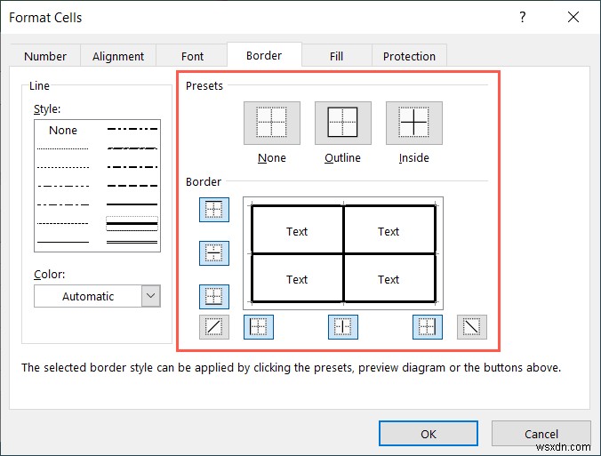 วิธีใช้เส้นขอบตัวหนาและปรับปรุงเส้นใน Microsoft Excel 