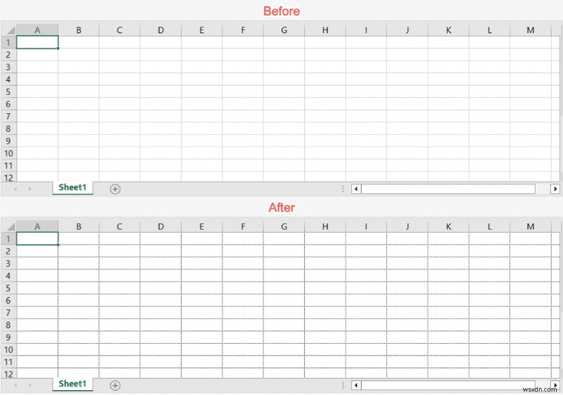 วิธีใช้เส้นขอบตัวหนาและปรับปรุงเส้นใน Microsoft Excel 