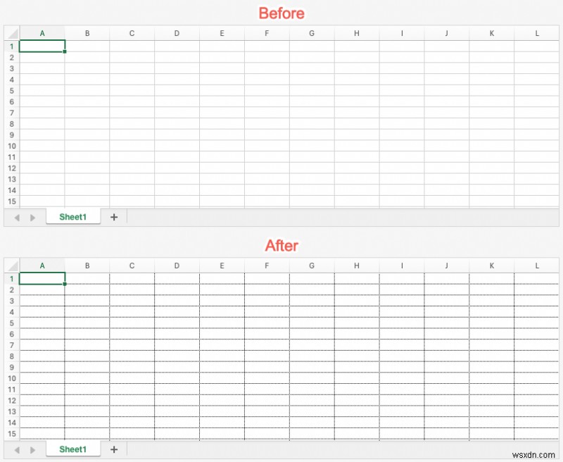 วิธีใช้เส้นขอบตัวหนาและปรับปรุงเส้นใน Microsoft Excel 