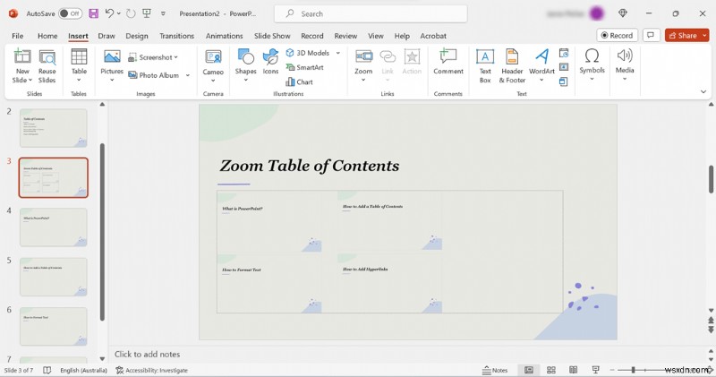 สร้างสไลด์สารบัญระดับมืออาชีพใน PowerPoint – คำแนะนำทีละขั้นตอน 