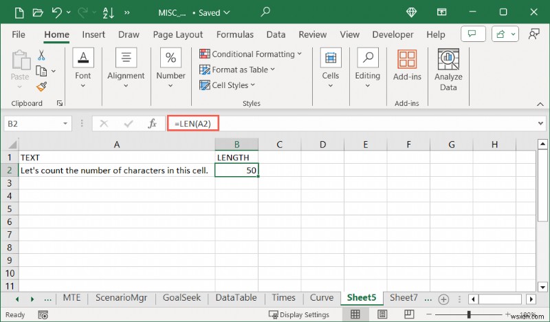 Master Excel:นับอักขระในเซลล์ด้วยสูตรอย่างง่าย 
