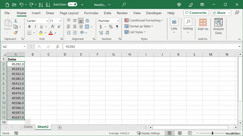 แปลงวันที่ของ Excel เป็นหมายเลขซีเรียล:คำแนะนำทีละขั้นตอน 
