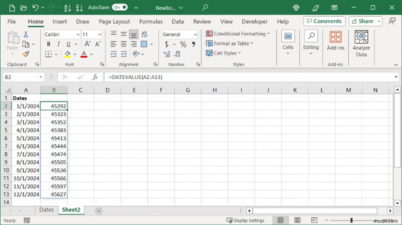 แปลงวันที่ของ Excel เป็นหมายเลขซีเรียล:คำแนะนำทีละขั้นตอน 